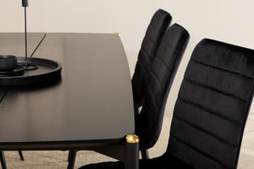 Pelle Spisegruppe 190 cm inkl. 6 Robin Stoler - Svart - Møbler - Bord - Spisegruppe