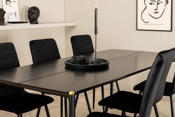 Pelle Spisegruppe 190 cm inkl. 6 Robin Stoler - Svart - Møbler - Bord - Spisegruppe