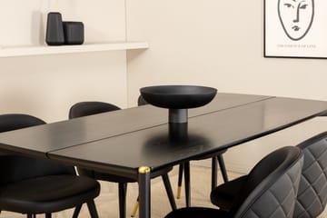 Pelle Spisegruppe 190 cm inkl. 6 Valera Stoler - Svart/Messing - Møbler - Bord - Spisegruppe