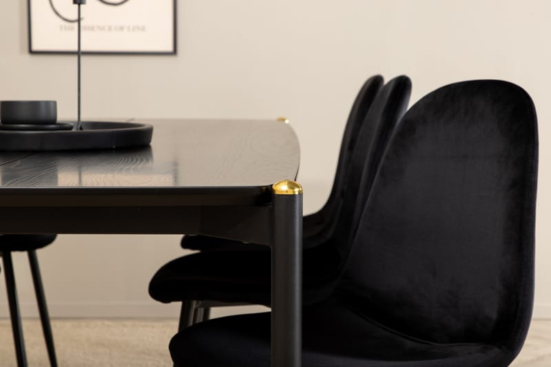 Pelle Spisegruppe 190 cm inkl. 6 Pontus Stoler - Svart - Møbler - Bord - Spisegruppe