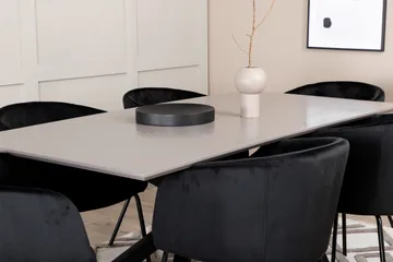 Penny Spisegruppe 190 cm inkl. 6 Berita Stoler - Grå/Svart - Møbler - Bord - Spisegruppe