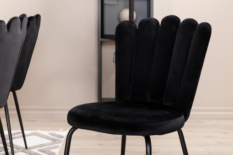 Penny Spisegruppe 190 cm inkl. 6 Limhamn Fløyelsstoler - Grå/Svart - Møbler - Bord - Spisegruppe