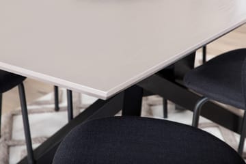 Penny Spisegruppe 190 cm inkl. 6 Moncoll Stoler - Grå/Svart - Møbler - Bord - Spisegruppe