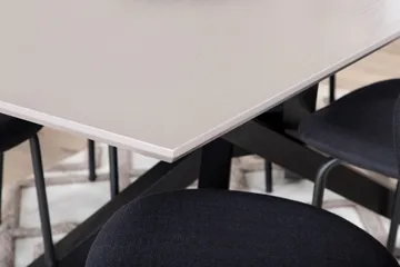 Penny Spisegruppe 190 cm inkl. 6 Moncoll Stoler - Grå/Svart - Møbler - Bord - Spisegruppe