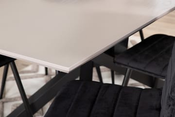 Penny Spisegruppe 190 cm inkl. 6 Robin Fløyelsstoler - Grå/Svart - Møbler - Bord - Spisegruppe