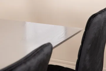 Penny Spisegruppe 190 cm inkl. 6 Robin Fløyelsstoler - Grå/Svart - Møbler - Bord - Spisegruppe