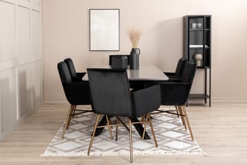 Penny Spisegruppe 190 cm inkl. 6 Pipi Stoler - Grå/Svart/Kobber - Møbler - Bord - Spisegruppe