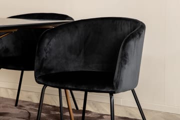 Pipi Spisegruppe 190 cm inkl. 6 Berita Stoler - Svart/Kobber - Møbler - Bord - Spisegruppe