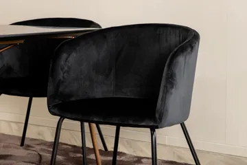 Pipi Spisegruppe 190 cm inkl. 6 Berita Stoler - Svart/Kobber - Møbler - Bord - Spisegruppe