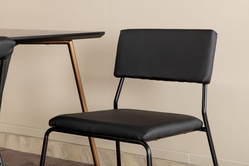 Pipi Spisegruppe 190 cm inkl. 6 Kenth Stoler - Svart/Kobber - Møbler - Bord - Spisegruppe