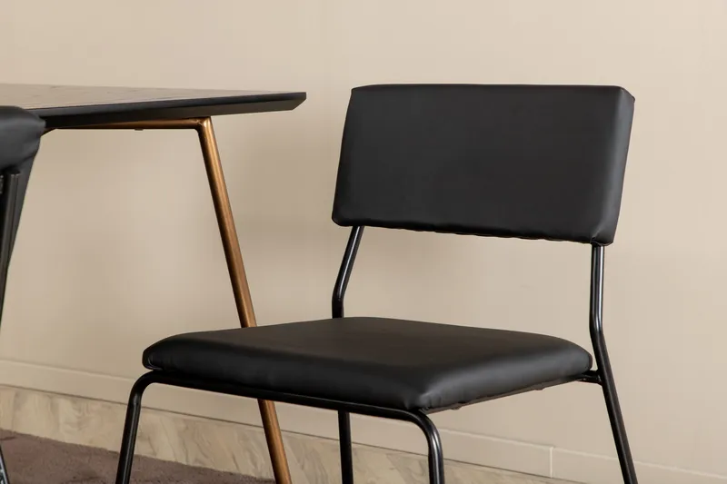 Pipi Spisegruppe 190 cm inkl. 6 Kenth Stoler - Svart/Kobber - Møbler - Bord - Spisegruppe