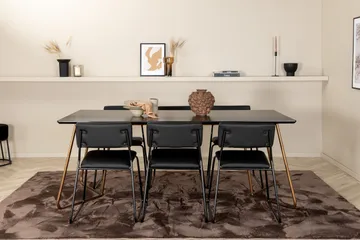 Pipi Spisegruppe 190 cm inkl. 6 Kenth Stoler - Svart/Kobber - Møbler - Bord - Spisegruppe