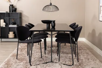 Pipi Spisegruppe 190 cm inkl. 6 Moncoll Stoler - Svart - Møbler - Bord - Spisegruppe