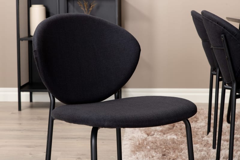 Pipi Spisegruppe 190 cm inkl. 6 Moncoll Stoler - Svart - Møbler - Bord - Spisegruppe