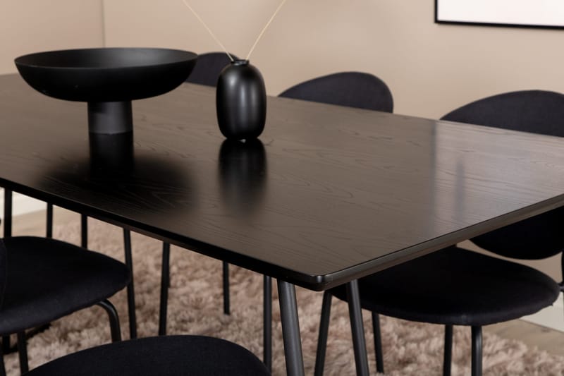 Pipi Spisegruppe 190 cm inkl. 6 Moncoll Stoler - Svart - Møbler - Bord - Spisegruppe