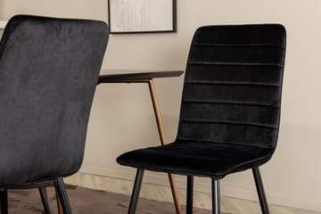 Pipi Spisegruppe 190 cm inkl. 6 Robin Fløyelsstoler - Svart/Kobber - Møbler - Bord - Spisegruppe