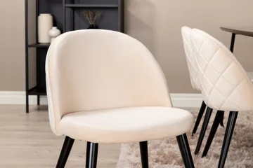 Pipi Spisegruppe 190 cm inkl. 6 Velvets Stoler - Svart - Møbler - Bord - Spisegruppe