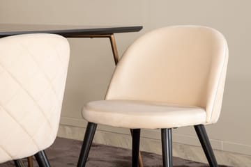 Pipi Spisegruppe 190 cm inkl. 6 Velvets Stoler - Svart/Kobber - Møbler - Bord - Spisegruppe