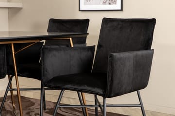 Pipi Spisegruppe 190 cm inkl. 6 Pipi Stoler - Svart/Kobber - Møbler - Bord - Spisegruppe