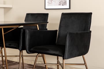 Pipi Spisegruppe 190 cm inkl. 6 Pipi Stoler - Svart/Kobber - Møbler - Bord - Spisegruppe