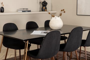 Pipi Spisegruppe 190 cm inkl. 6 Pontus Stoler - Svart/Kobber/Brun - Møbler - Bord - Spisegruppe