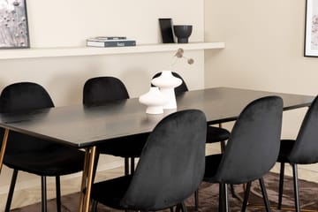 Pipi Spisegruppe 190 cm inkl. 6 Pontus Stoler - Svart/Kobber - Møbler - Bord - Spisegruppe