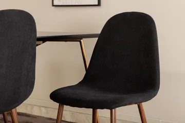 Pipi Spisegruppe 190 cm inkl. 6 Pontus Stoler - Svart/Kobber/Brun - Møbler - Bord - Spisegruppe