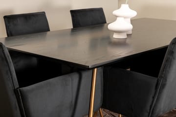 Pipi Spisegruppe 190 cm inkl. 6 Pipi Stoler - Svart/Kobber - Møbler - Bord - Spisegruppe