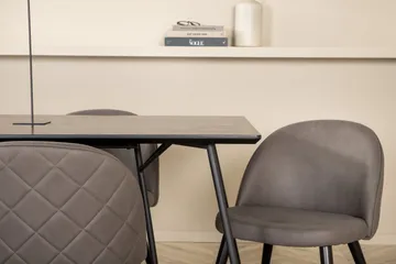 Pippi spisebord med 6 Fløyel Spisestol - Møbler - Bord - Spisegruppe