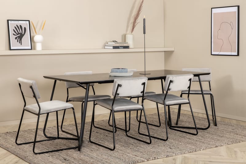 Pippi spisebord med 6 Kenth Spisestol