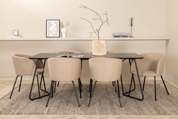 Pippi spisebord med 6 stk Berit Spisestol - Møbler - Bord - Spisegruppe