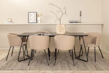 Pippi spisebord med 6 stk Berit Spisestol - Møbler - Bord - Spisegruppe