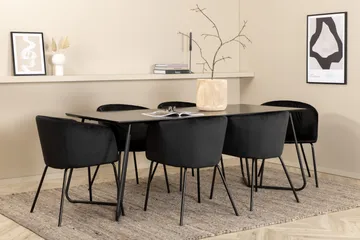 Pippi Spisebord med 6stk Berit Spisestol - Møbler - Bord - Spisegruppe