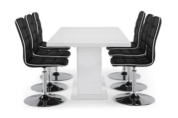 Ratliff Forlengningsbar Spisegruppe 180 cm m 6 Frida Stol - Møbler - Bord - Spisegruppe