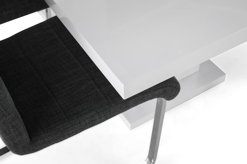 Ratliff Forlengningsbar Spisegruppe 180 cm med 6 Cibus Stole - Hvit/Grå/Krom - Møbler - Bord - Spisegruppe