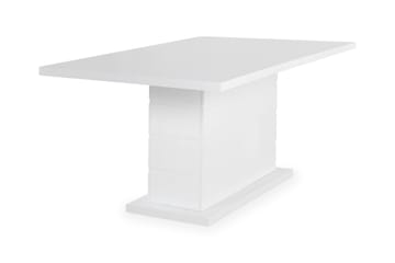 Ratliff Spisebord 180 cm Uttrekkbart med ileggsplate + 6 stk Nibe stol grå med eikeben - Hvit/Grå - Møbler - Bord - Spisegruppe