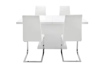 Ratliff Spisegruppe 180 cm + 4 Sorado Stoler - Hvit/Krom - Møbler - Bord - Spisegruppe