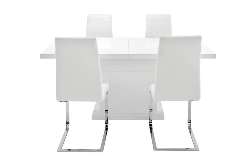 Ratliff Spisegruppe 180 cm + 4 Sorado Stoler - Hvit/Krom - Møbler - Bord - Spisegruppe