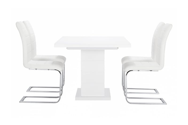 Ratliff Spisegruppe 180 cm + 4 Sorado Stoler - Hvit/Krom - Møbler - Bord - Spisegruppe
