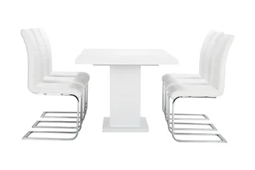 Ratliff Spisegruppe 180 cm + 6 Sorado Stoler - Hvit/Krom - Møbler - Bord - Spisegruppe
