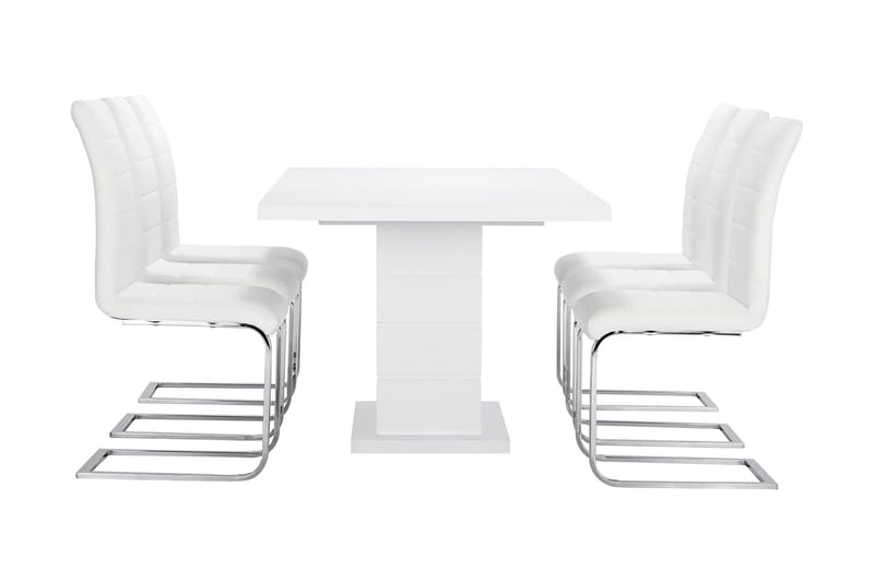 Ratliff Spisegruppe 180 cm + 6 Sorado Stoler - Hvit/Krom - Møbler - Bord - Spisegruppe