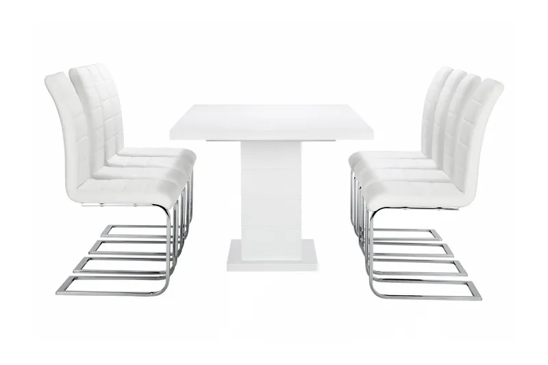 Ratliff Spisegruppe 180 cm + 8 Sorado Stoler - Hvit/Krom - Møbler - Bord - Spisegruppe