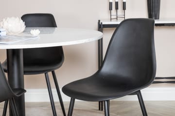 Razzia Spisegruppe 106 cm Rund inkl. 4 Ypas Stoler - Hvit/Svart - Møbler - Bord - Spisegruppe