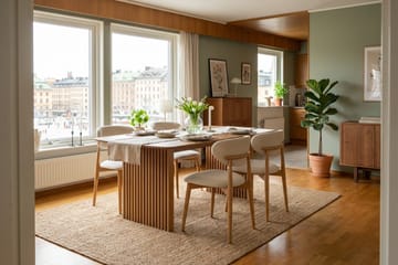 Richeto Spisegruppe 180 cm Eik med 4 Molly Spisestoler - Eik/Beige - Møbler - Bord - Spisegruppe