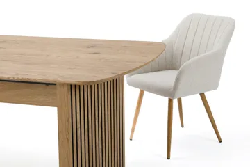 Richeto Spisegruppe Eik 180 cm med 4 Filippa spisestoler - Eik/Hvit - Møbler - Bord - Spisegruppe