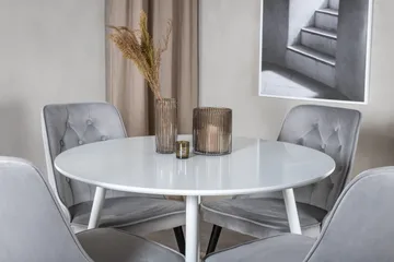 Ridones Spisebord Rundt med 4 Valera Lyx Fløyelsstoler - Møbler - Bord - Spisegruppe