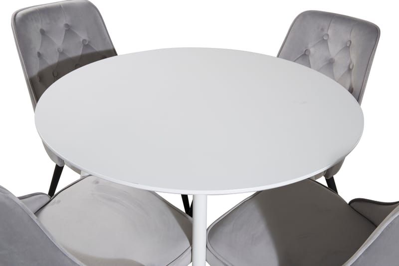 Ridones Spisebord Rundt med 4 Valera Lyx Fløyelsstoler - Møbler - Bord - Spisegruppe