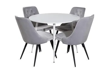 Ridones Spisebord Rundt med 4 Valera Lyx Fløyelsstoler - Møbler - Bord - Spisegruppe