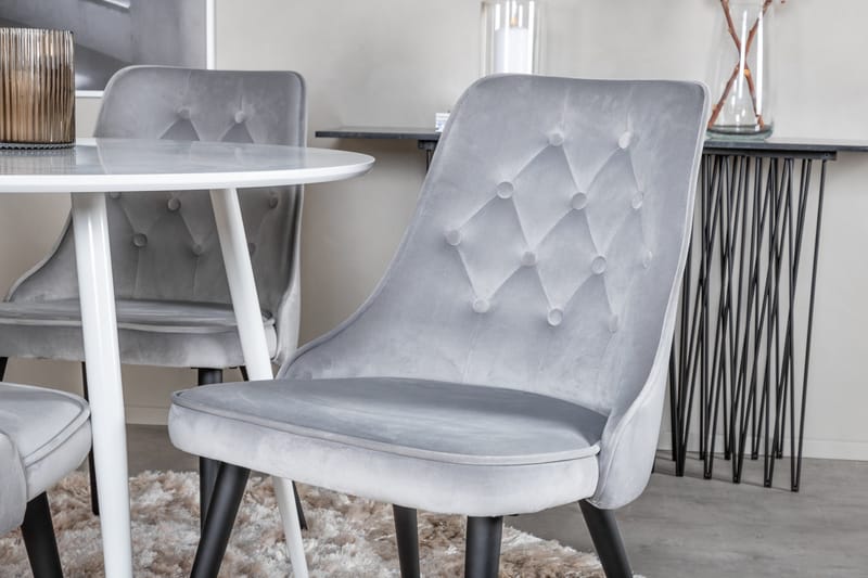 Ridones Spisebord Rundt med 4 Valera Lyx Fløyelsstoler - Møbler - Bord - Spisegruppe