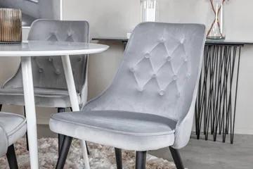 Ridones Spisebord Rundt med 4 Valera Lyx Fløyelsstoler - Møbler - Bord - Spisegruppe